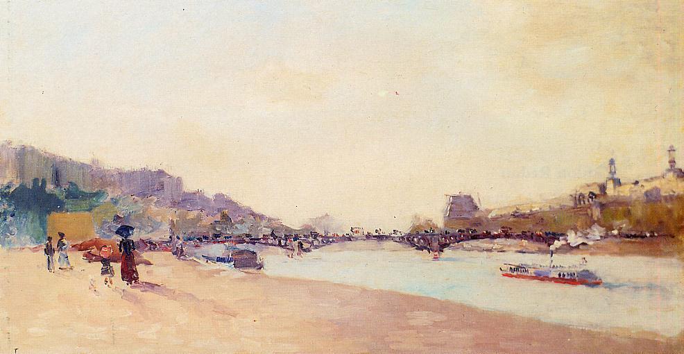 Wikioo.org - The Encyclopedia of Fine Arts - Painting, Artwork by Albert-Charles Lebourg (Albert-Marie Lebourg) - Paris, the Seine and the Pont des Saint-Peres, with the Louvre