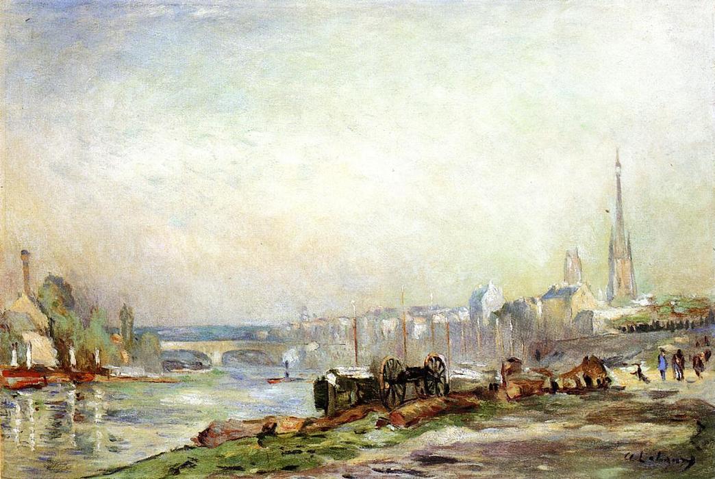Wikioo.org - The Encyclopedia of Fine Arts - Painting, Artwork by Albert-Charles Lebourg (Albert-Marie Lebourg) - Rouen, the Seine and the Cathedral