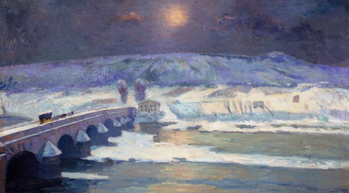 Wikioo.org - สารานุกรมวิจิตรศิลป์ - จิตรกรรม Albert-Charles Lebourg (Albert-Marie Lebourg) - Snow in Auvergne