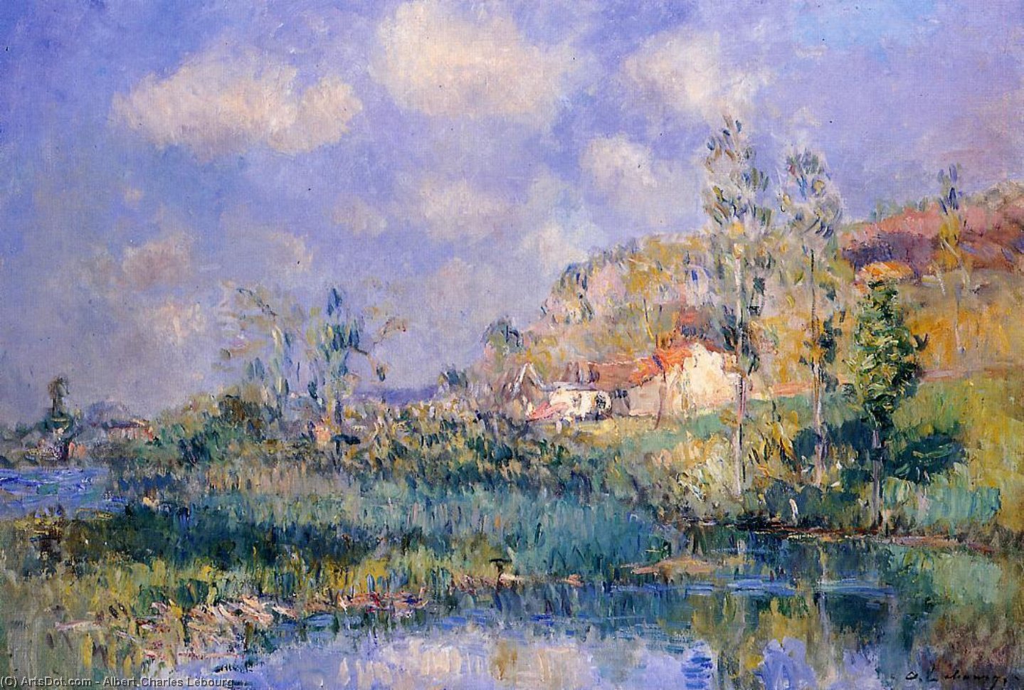 Wikioo.org - The Encyclopedia of Fine Arts - Painting, Artwork by Albert-Charles Lebourg (Albert-Marie Lebourg) - The Pond at Eysies
