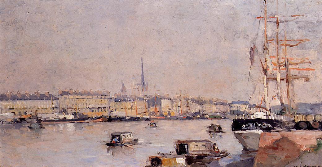 Wikioo.org - The Encyclopedia of Fine Arts - Painting, Artwork by Albert-Charles Lebourg (Albert-Marie Lebourg) - The Port of Rouen with Cathedral