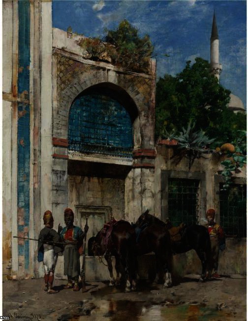 Wikioo.org - The Encyclopedia of Fine Arts - Painting, Artwork by Alberto Pasini - At Rest At The Fountain