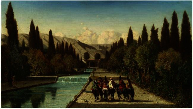 WikiOO.org - Енциклопедия за изящни изкуства - Живопис, Произведения на изкуството Alberto Pasini - Horsemen In Shiraz