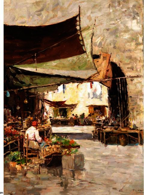 Wikioo.org - Bách khoa toàn thư về mỹ thuật - Vẽ tranh, Tác phẩm nghệ thuật Alberto Pasini - Market Day