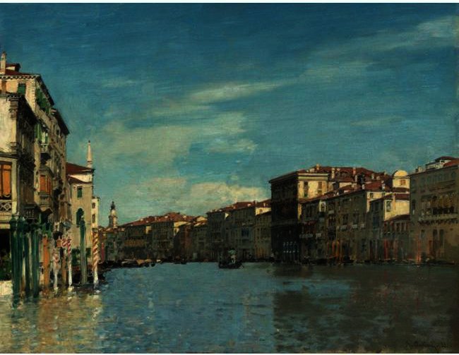Wikioo.org – La Enciclopedia de las Bellas Artes - Pintura, Obras de arte de Alberto Pasini - en el grandioso canal venecia