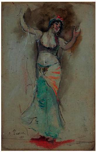 WikiOO.org - Encyclopedia of Fine Arts - Målning, konstverk Alberto Pasini - Oriental Dancer