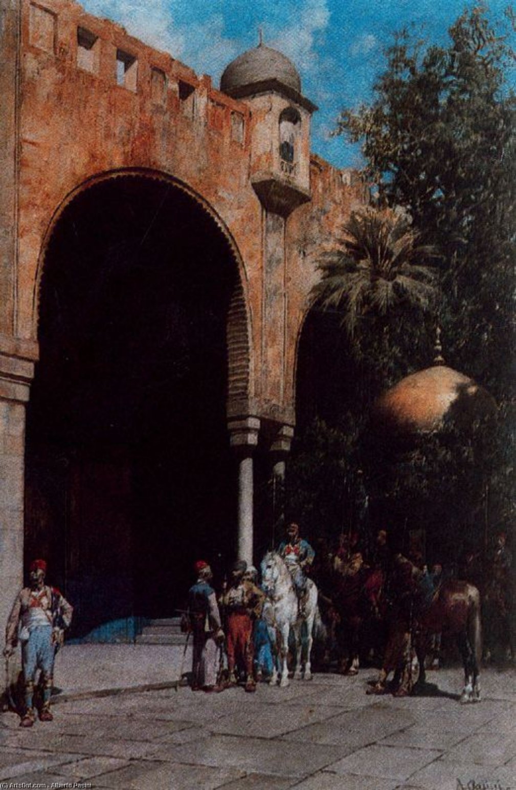 Wikioo.org - The Encyclopedia of Fine Arts - Painting, Artwork by Alberto Pasini - The Arrival Of The Pacha