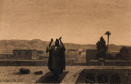 WikiOO.org - Encyclopedia of Fine Arts - Målning, konstverk Alberto Pasini - The Evening Prayer