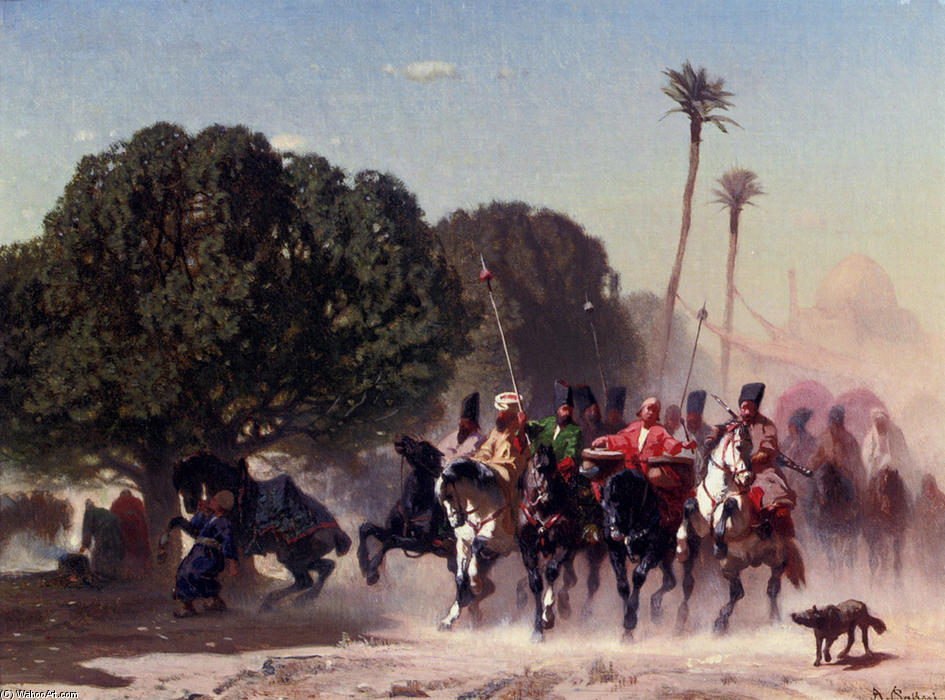 WikiOO.org - Encyclopedia of Fine Arts - Maľba, Artwork Alberto Pasini - The Horse Guard