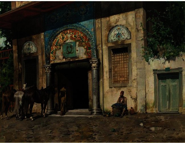 Wikioo.org - Encyklopedia Sztuk Pięknych - Malarstwo, Grafika Alberto Pasini - The Ottoman Portico