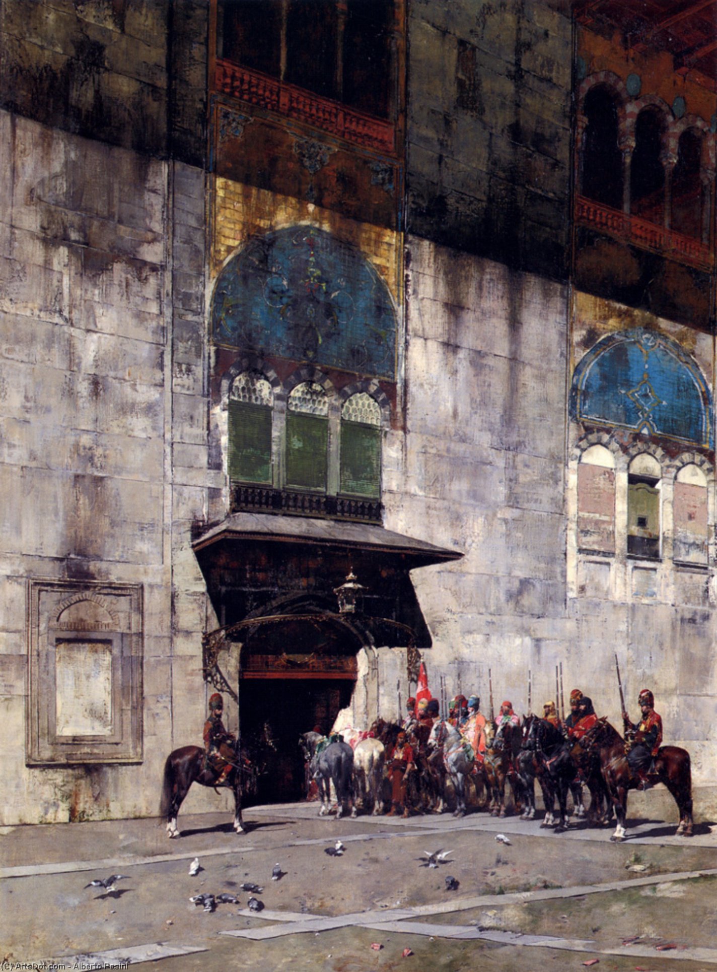 Wikioo.org - The Encyclopedia of Fine Arts - Painting, Artwork by Alberto Pasini - The Pasha's Escort
