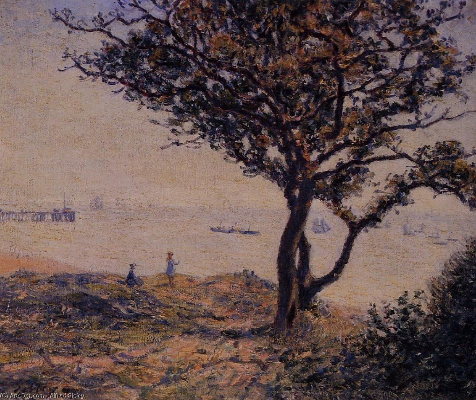 Wikioo.org - The Encyclopedia of Fine Arts - Painting, Artwork by Alfred Sisley - A Cardiff Shipping Lane