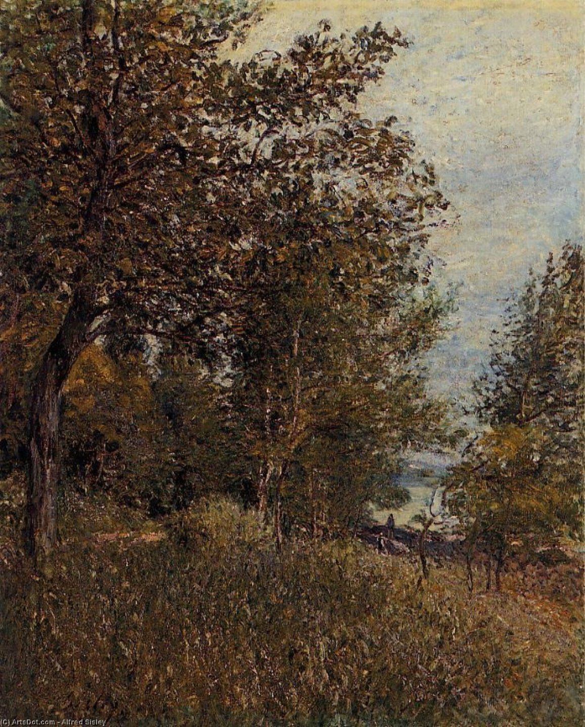 Wikioo.org - The Encyclopedia of Fine Arts - Painting, Artwork by Alfred Sisley - A Corner of the Roches Courtaut Woods, June