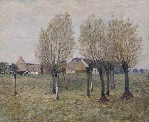 Wikioo.org - The Encyclopedia of Fine Arts - Painting, Artwork by Alfred Sisley - A Normandy Farm