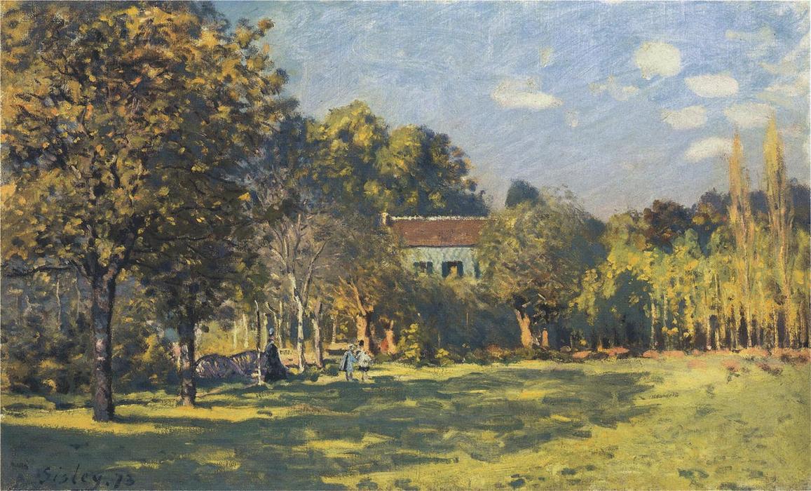 Wikioo.org - The Encyclopedia of Fine Arts - Painting, Artwork by Alfred Sisley - A Park in Louveciennes