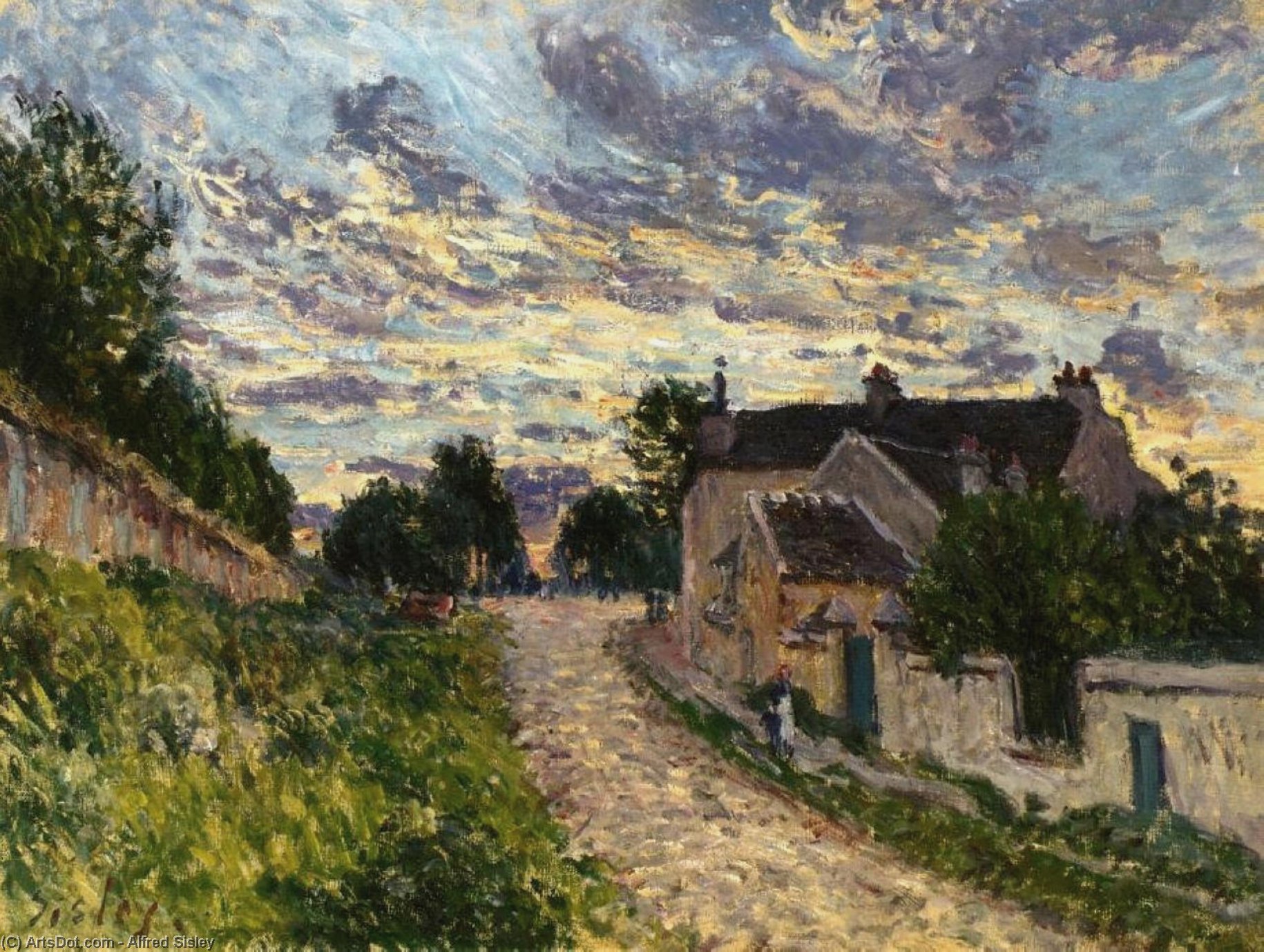 Wikioo.org - The Encyclopedia of Fine Arts - Painting, Artwork by Alfred Sisley - A Path in Louveciennes