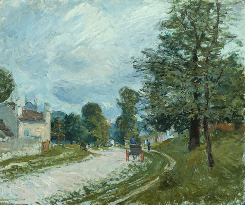 WikiOO.org – 美術百科全書 - 繪畫，作品 Alfred Sisley - 一个 转  在  的   道路