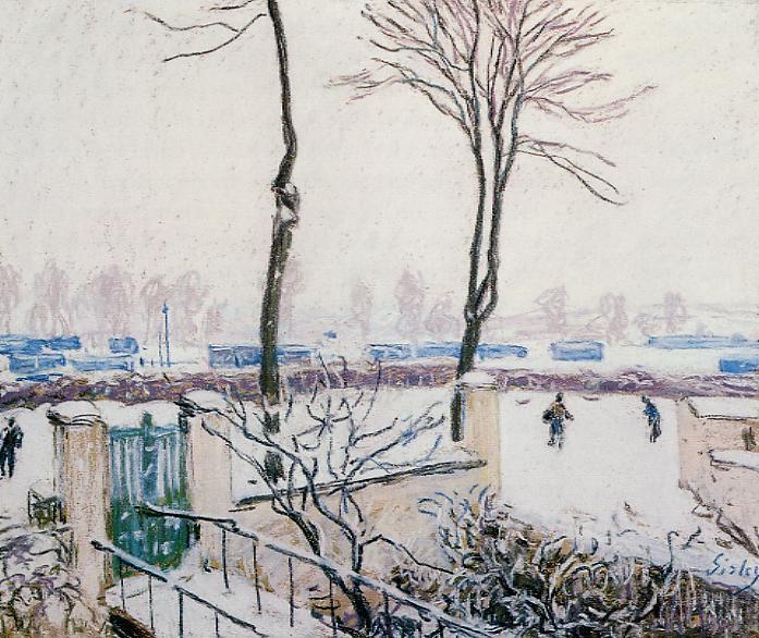 Wikioo.org - The Encyclopedia of Fine Arts - Painting, Artwork by Alfred Sisley - Approach to the Railway Station