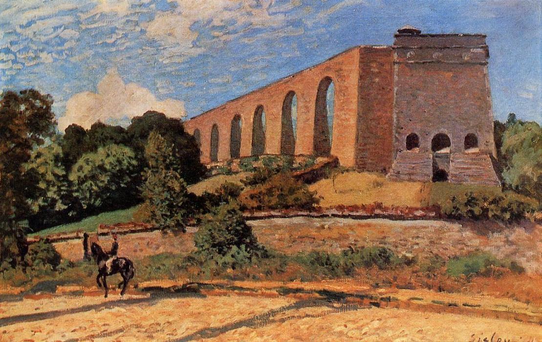 WikiOO.org - 백과 사전 - 회화, 삽화 Alfred Sisley - Aqueduct at Marly