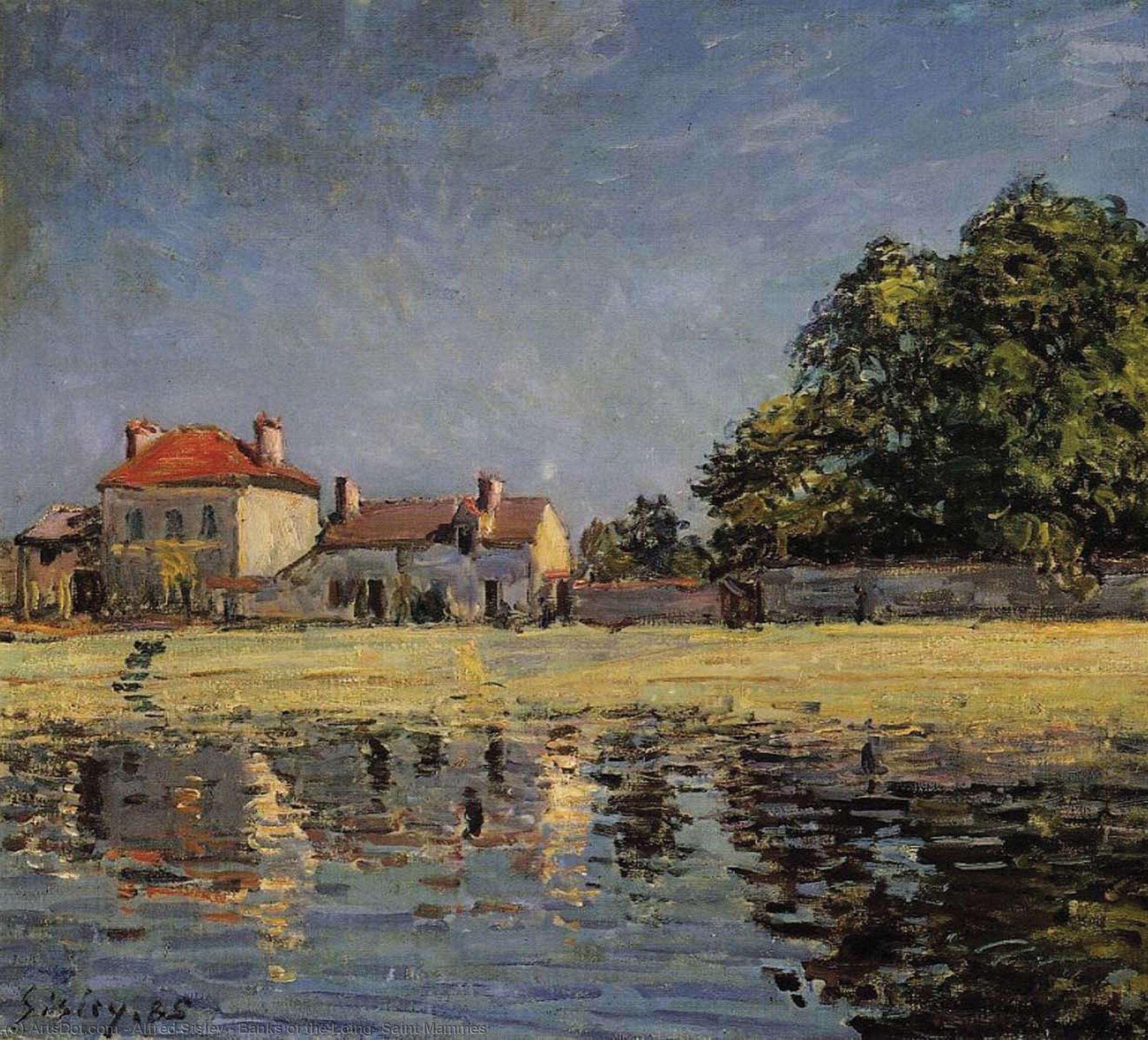 Wikioo.org - The Encyclopedia of Fine Arts - Painting, Artwork by Alfred Sisley - Banks of the Loing, Saint Mammes