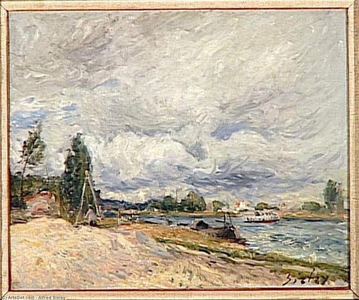 Wikioo.org - The Encyclopedia of Fine Arts - Painting, Artwork by Alfred Sisley - Banks of the Seine