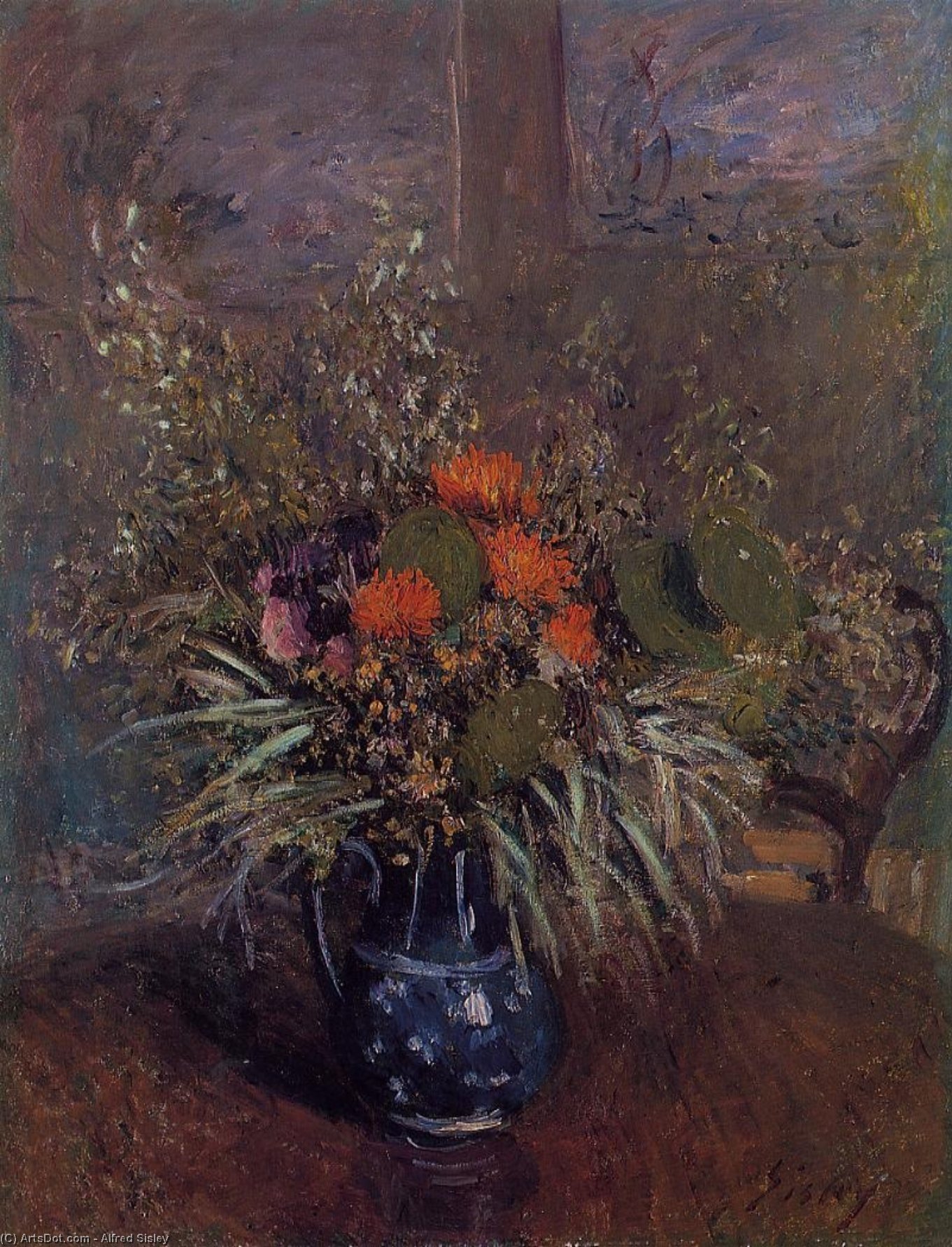 WikiOO.org - Encyclopedia of Fine Arts - Maľba, Artwork Alfred Sisley - Bouquet of Flowers
