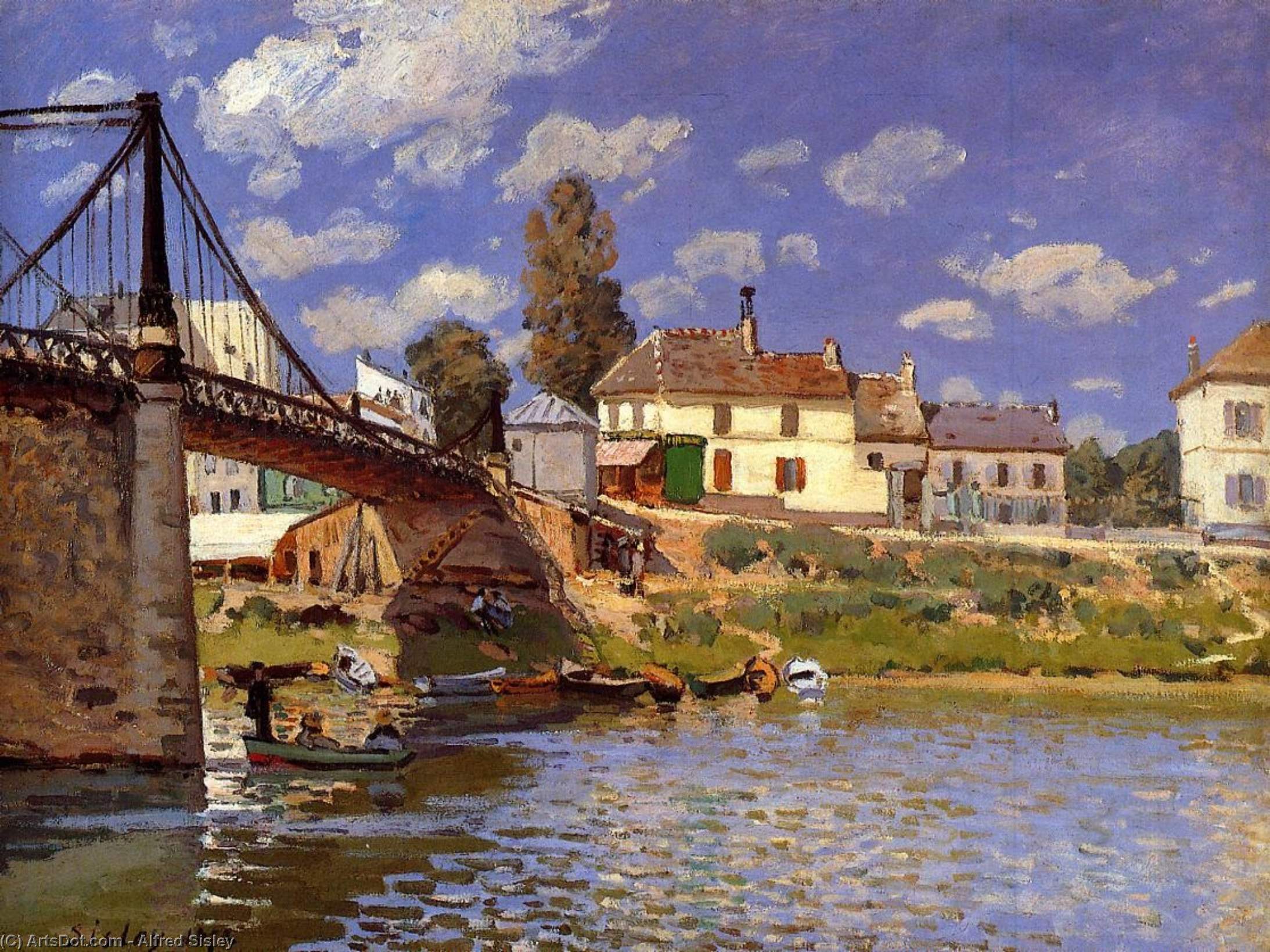 Wikioo.org - The Encyclopedia of Fine Arts - Painting, Artwork by Alfred Sisley - Bridge at Villeneuve-la-Garenne 1