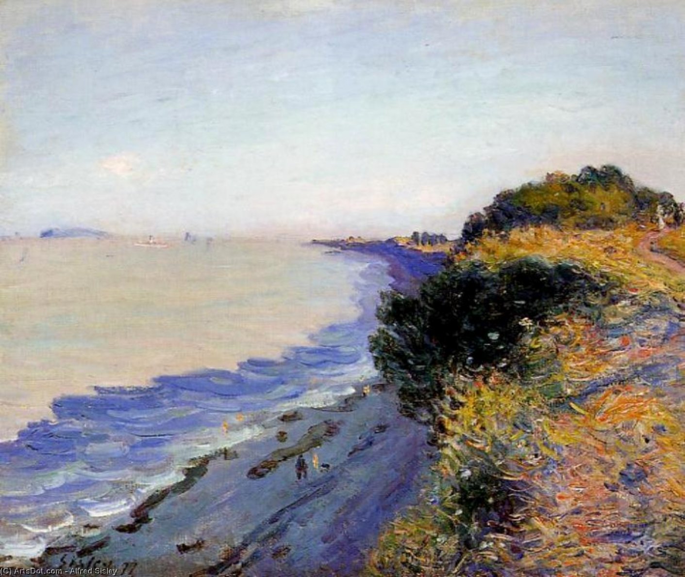 Wikioo.org - The Encyclopedia of Fine Arts - Painting, Artwork by Alfred Sisley - Bristol Channel from Penarth, Evening