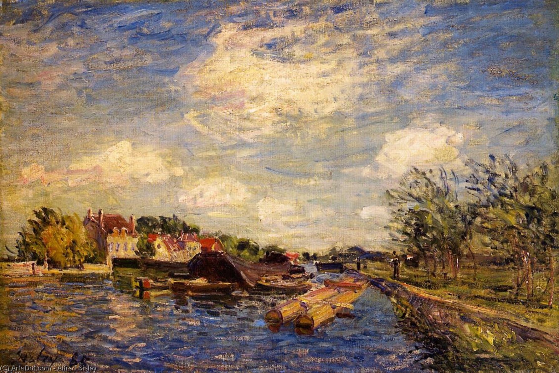 Wikioo.org - The Encyclopedia of Fine Arts - Painting, Artwork by Alfred Sisley - By the Loing