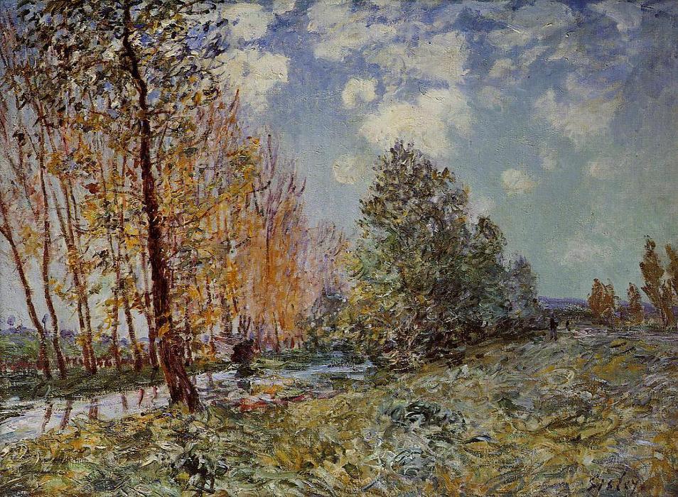 Wikioo.org - The Encyclopedia of Fine Arts - Painting, Artwork by Alfred Sisley - By the River