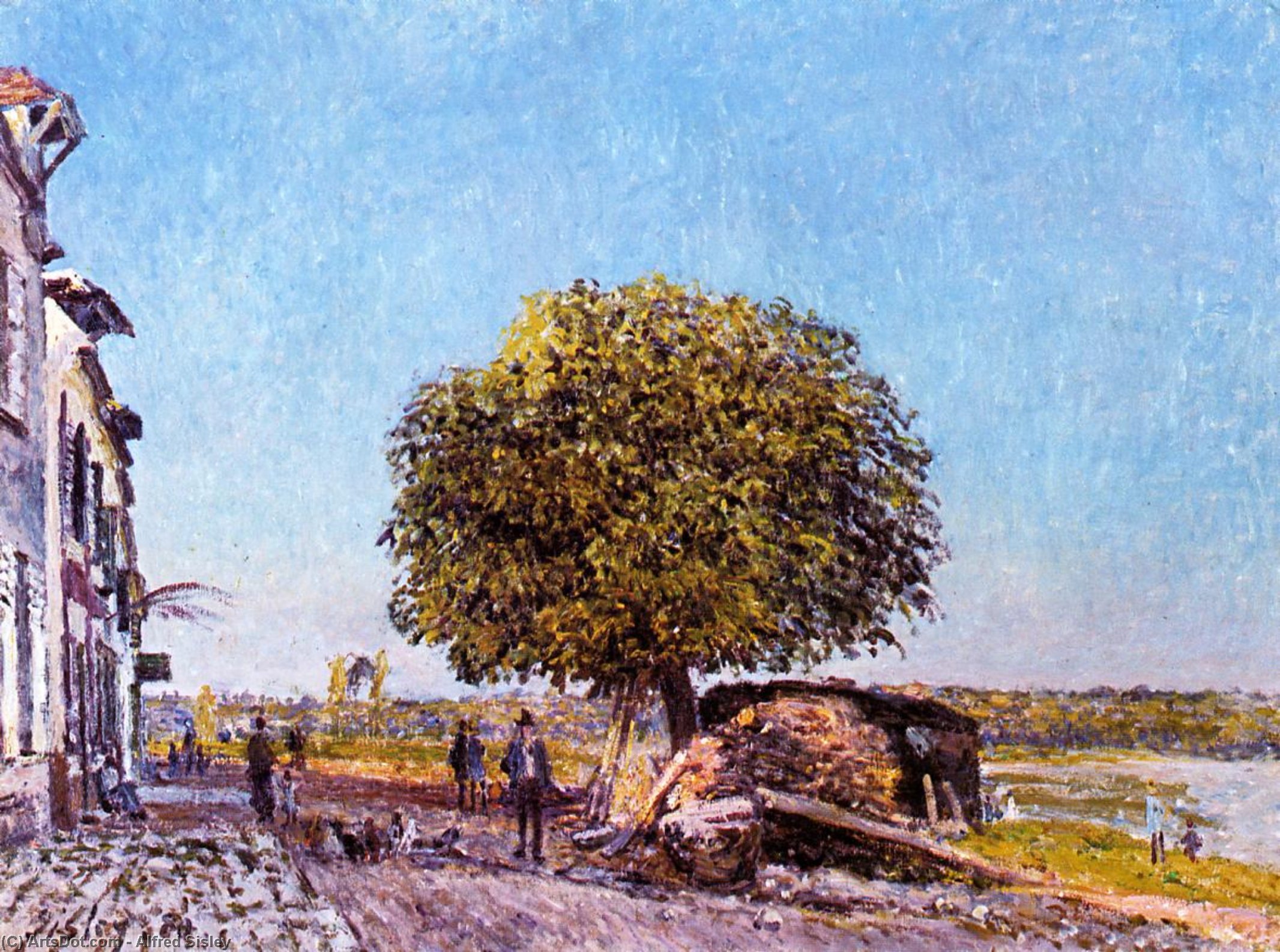 Wikioo.org - The Encyclopedia of Fine Arts - Painting, Artwork by Alfred Sisley - Chestnut Tree at Saint Mammes