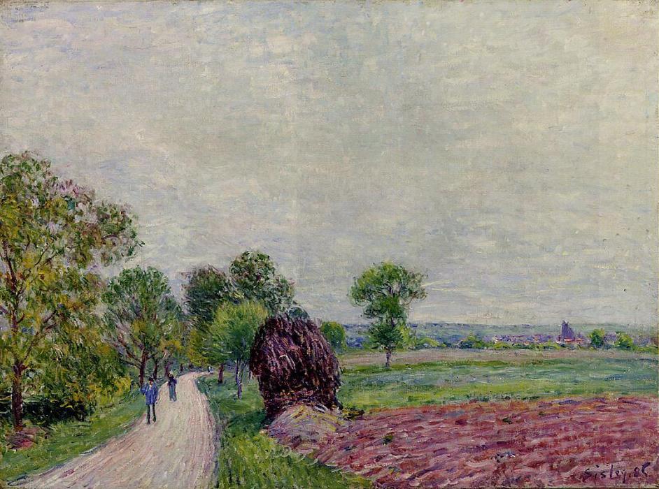 Wikioo.org - The Encyclopedia of Fine Arts - Painting, Artwork by Alfred Sisley - Countryside near Moret