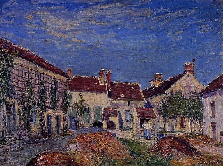 Wikioo.org - The Encyclopedia of Fine Arts - Painting, Artwork by Alfred Sisley - Courtyard at Les Sablons