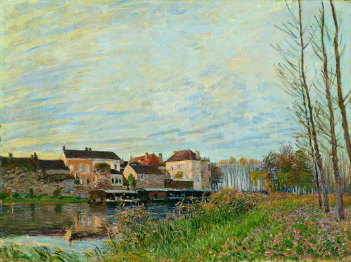 Wikioo.org - The Encyclopedia of Fine Arts - Painting, Artwork by Alfred Sisley - Evening in Moret, End of October