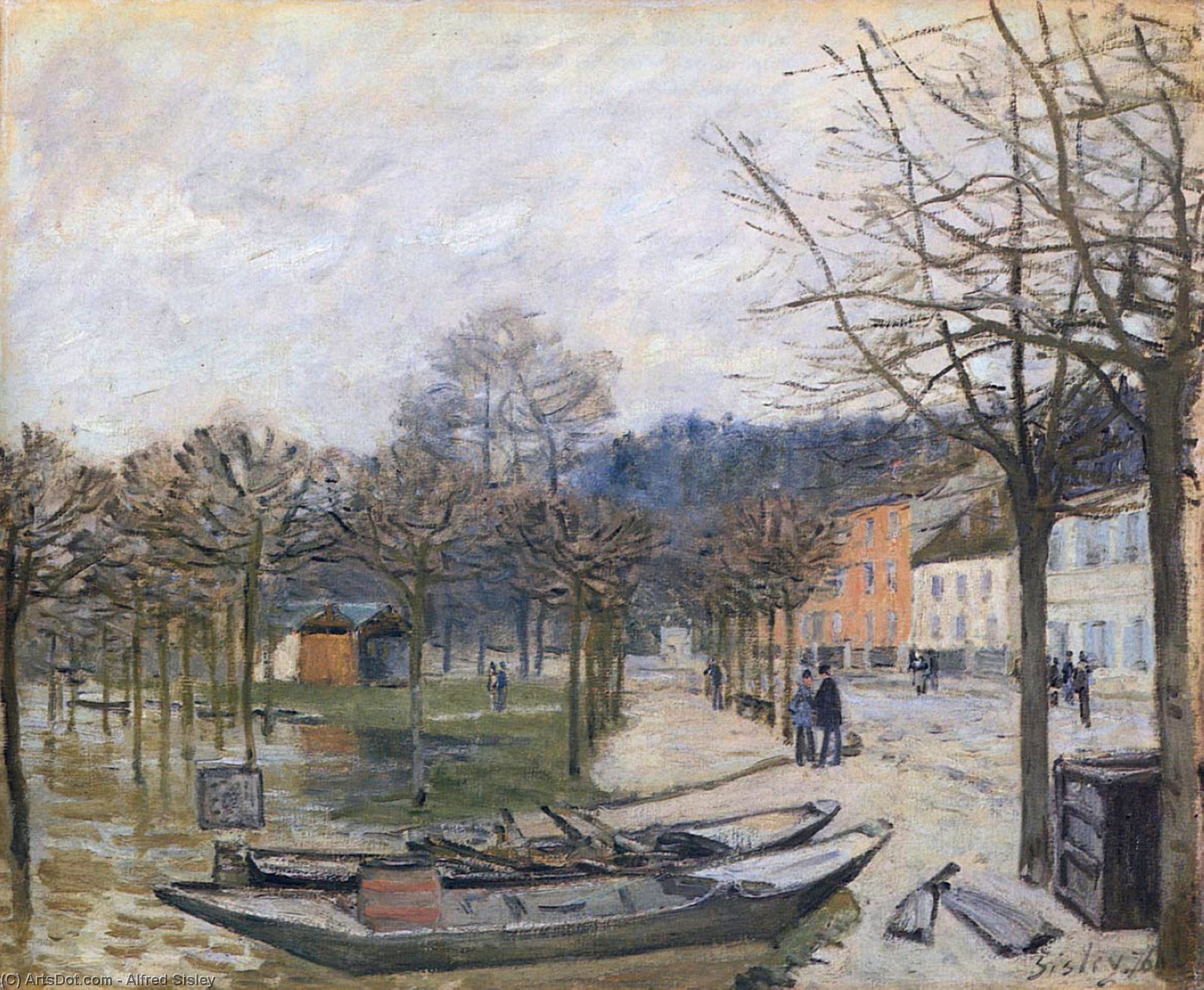Wikioo.org - The Encyclopedia of Fine Arts - Painting, Artwork by Alfred Sisley - Flood at Port Marly