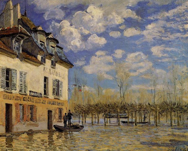 Wikioo.org - The Encyclopedia of Fine Arts - Painting, Artwork by Alfred Sisley - Flood at Port-Marly 1
