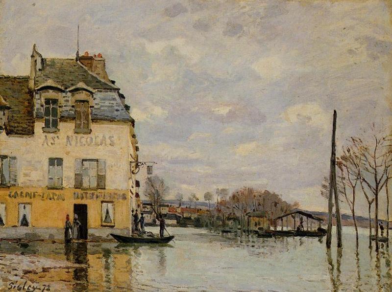 WikiOO.org – 美術百科全書 - 繪畫，作品 Alfred Sisley - 洪水在港马尔利 3