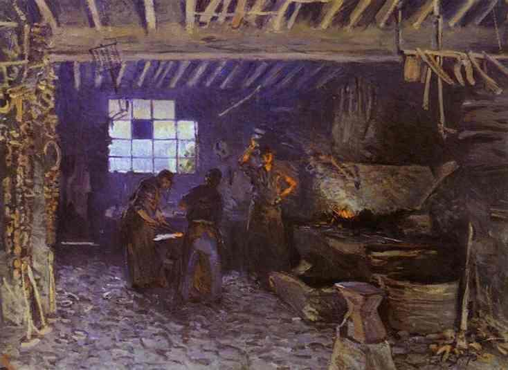 WikiOO.org - Encyclopedia of Fine Arts - Maleri, Artwork Alfred Sisley - Forge at Marly le Roi