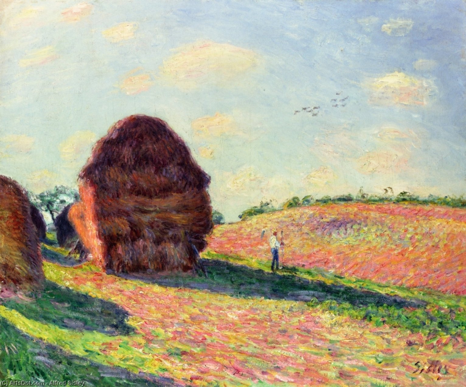 WikiOO.org - Encyclopedia of Fine Arts - Maleri, Artwork Alfred Sisley - Haystacks