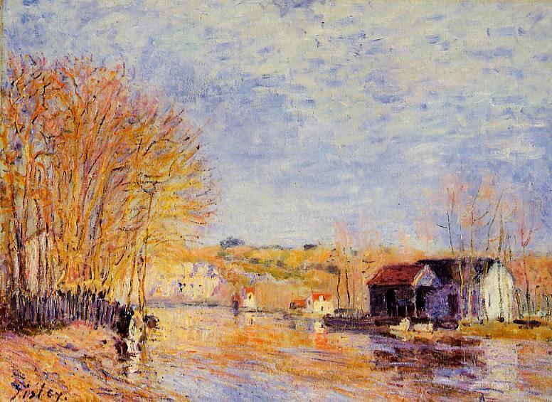 Wikioo.org - The Encyclopedia of Fine Arts - Painting, Artwork by Alfred Sisley - High Waters at Moret-sur-Loing
