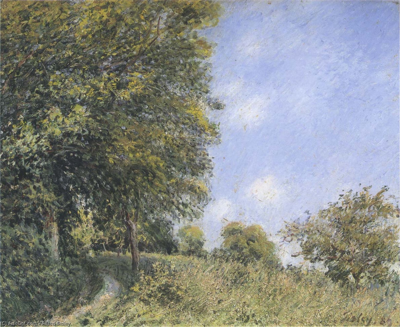 Wikioo.org - The Encyclopedia of Fine Arts - Painting, Artwork by Alfred Sisley - July Afternoon near the Forest