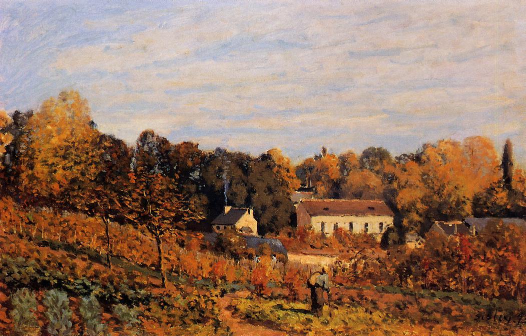 Wikioo.org - The Encyclopedia of Fine Arts - Painting, Artwork by Alfred Sisley - Kitchen Garden at Louveciennes