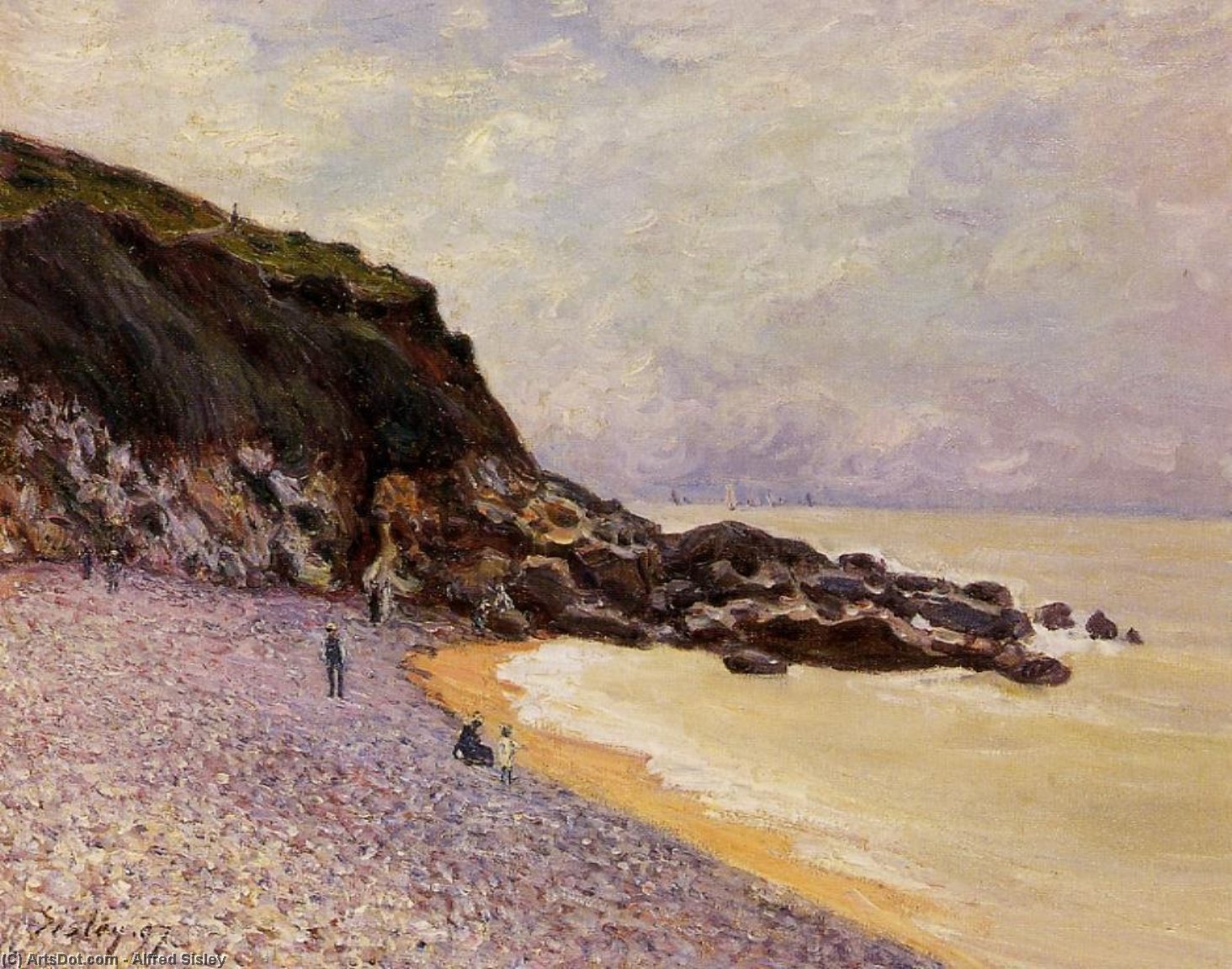 Wikioo.org - The Encyclopedia of Fine Arts - Painting, Artwork by Alfred Sisley - Lady s Cove before the Storm (Hastings)