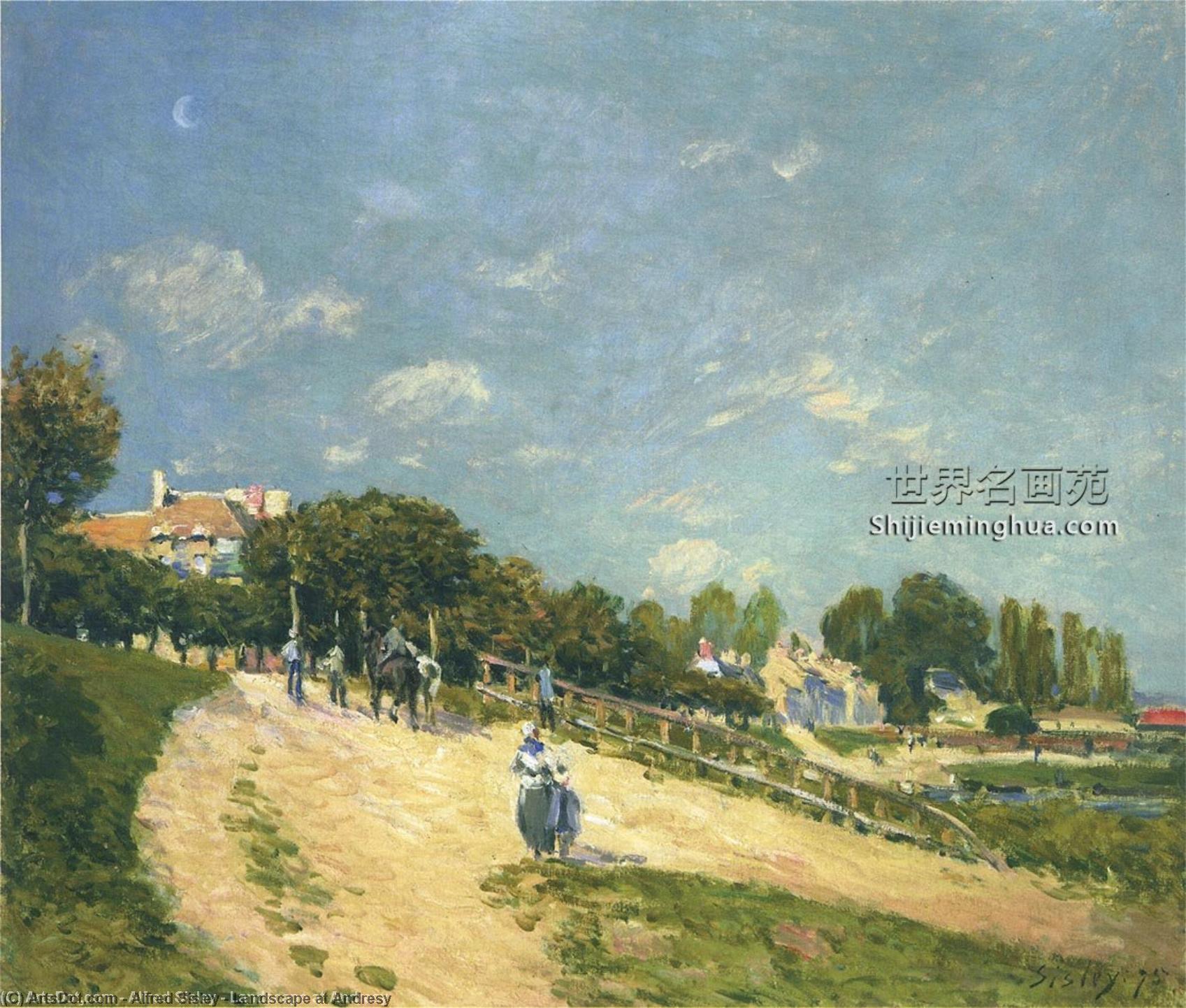 Wikioo.org - The Encyclopedia of Fine Arts - Painting, Artwork by Alfred Sisley - Landscape at Andresy