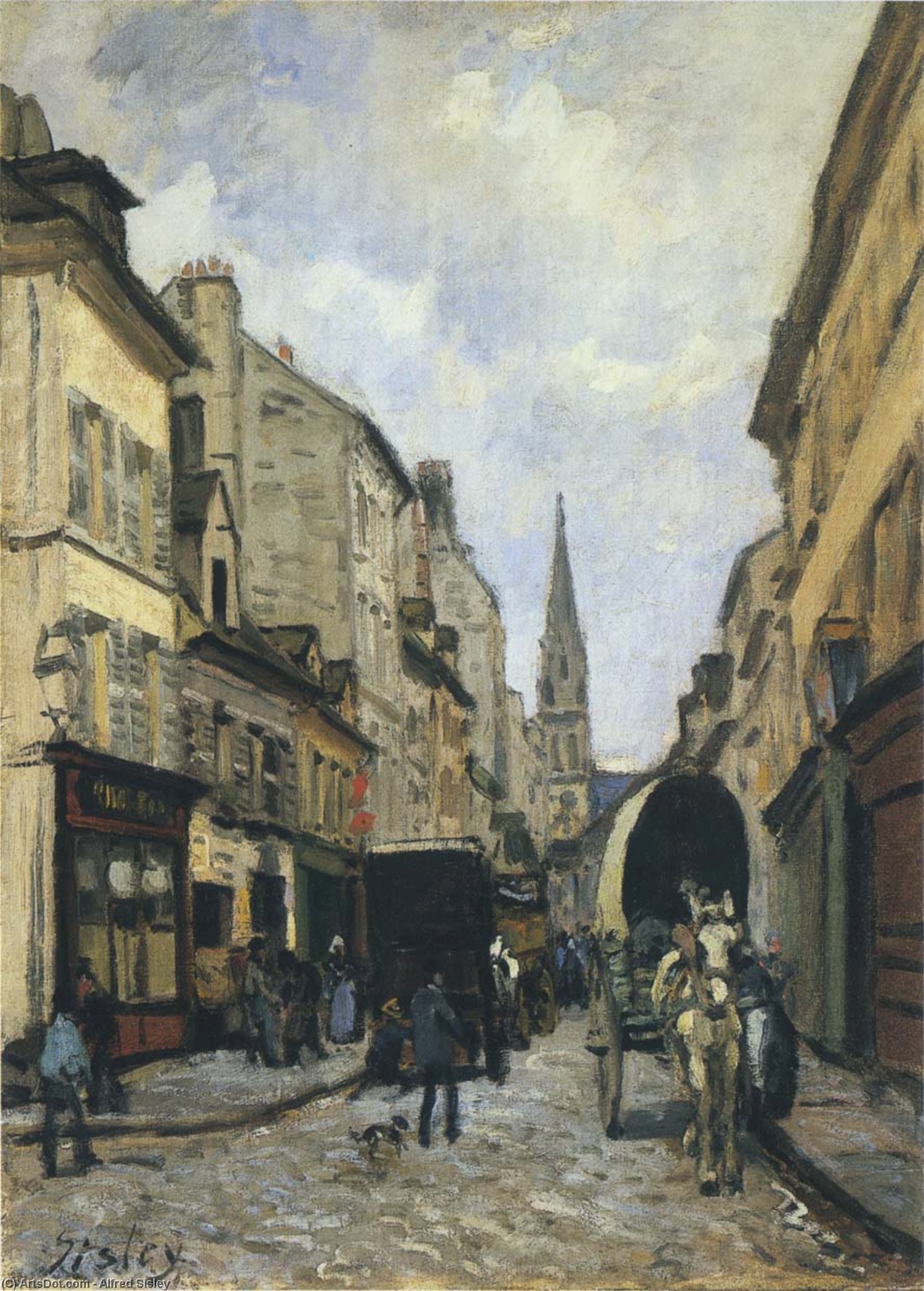 Wikioo.org - The Encyclopedia of Fine Arts - Painting, Artwork by Alfred Sisley - Main Street in Argenteuil