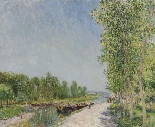 Wikioo.org - The Encyclopedia of Fine Arts - Painting, Artwork by Alfred Sisley - On the Banks of the Loing Canal