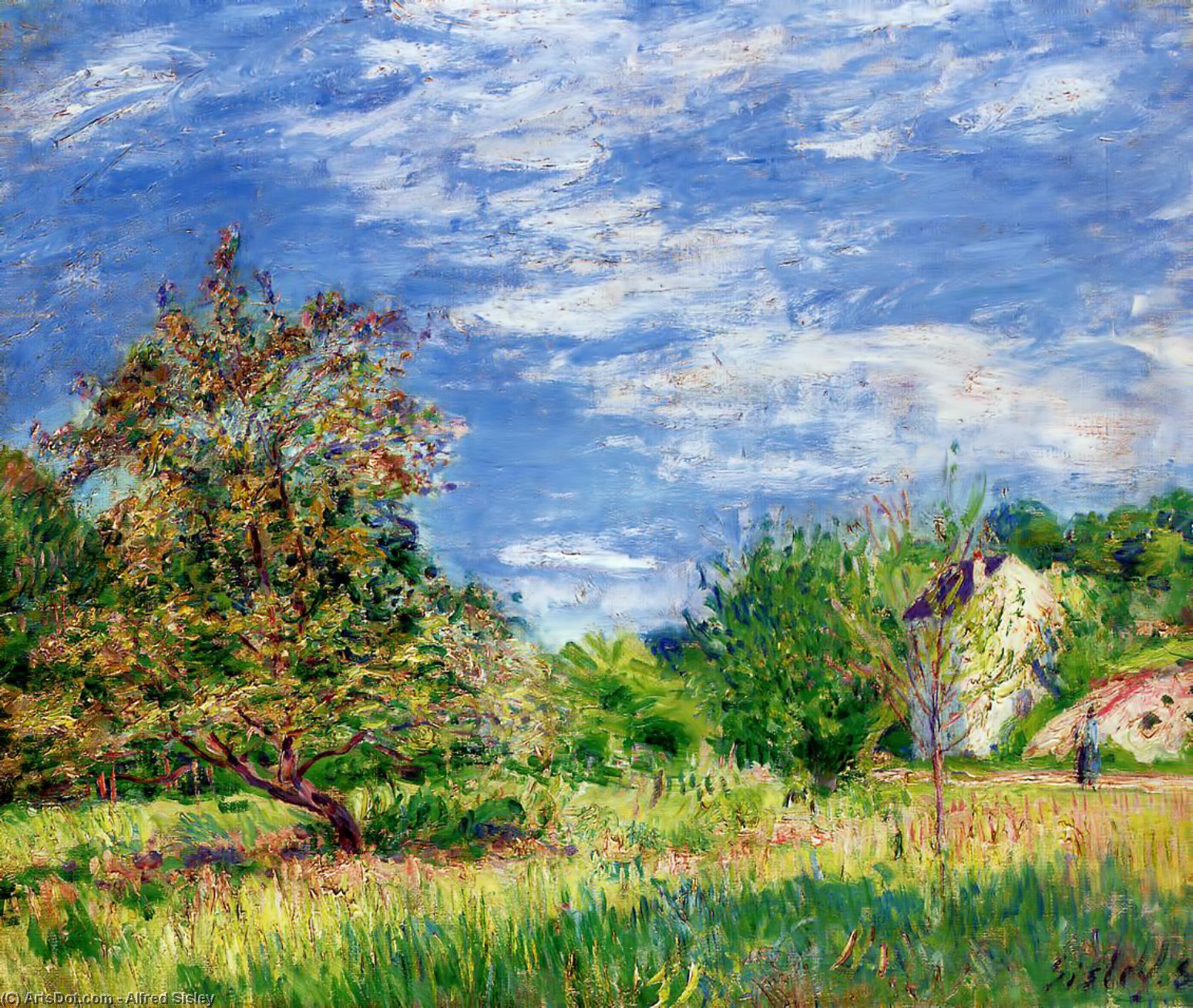 Wikioo.org - The Encyclopedia of Fine Arts - Painting, Artwork by Alfred Sisley - Orchard in Spring