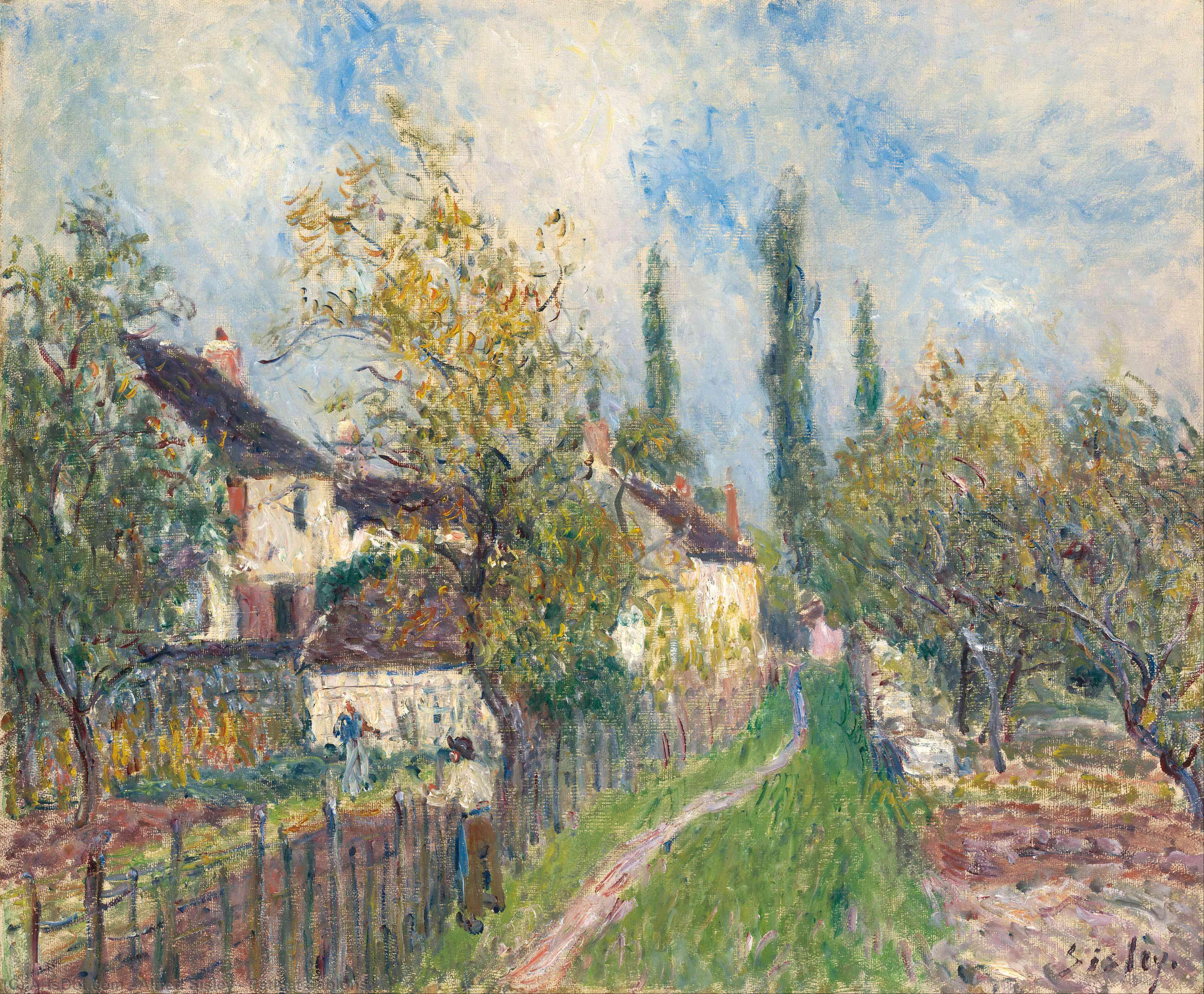 Wikioo.org - The Encyclopedia of Fine Arts - Painting, Artwork by Alfred Sisley - Path at Sablons