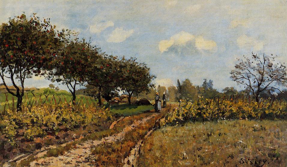 Wikioo.org - The Encyclopedia of Fine Arts - Painting, Artwork by Alfred Sisley - Path in the Country