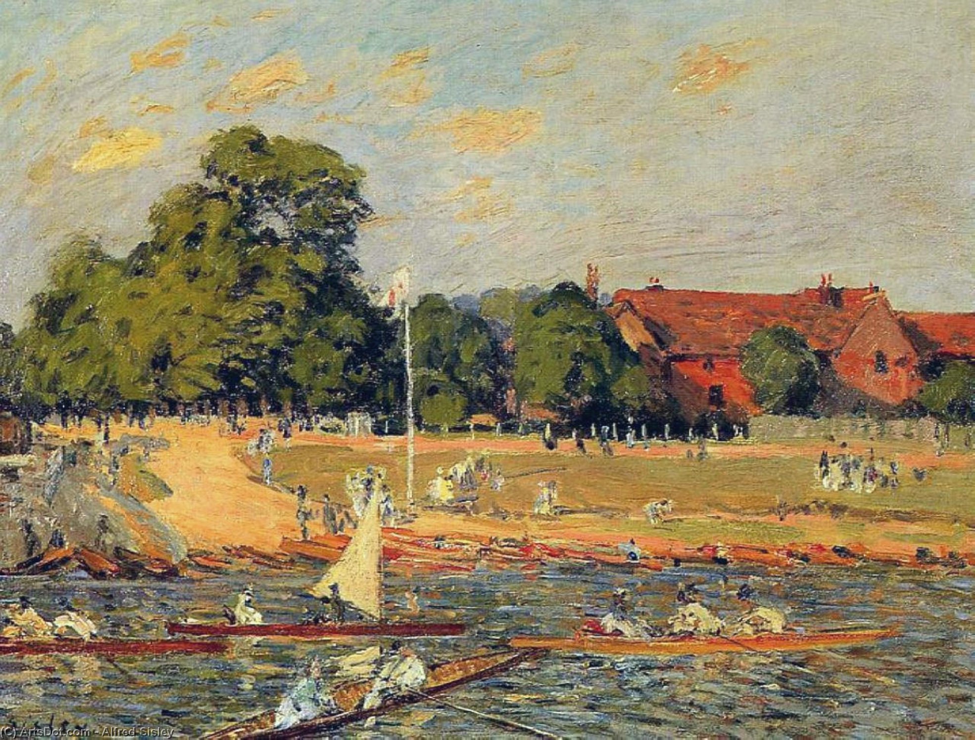 Wikioo.org - The Encyclopedia of Fine Arts - Painting, Artwork by Alfred Sisley - Regatta at Hampton Court